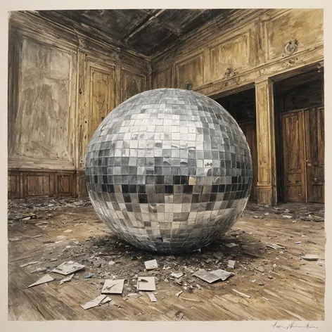 drawing of disco ball