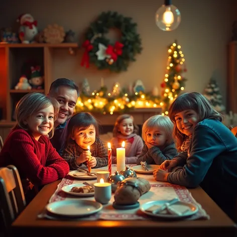 family opening presents