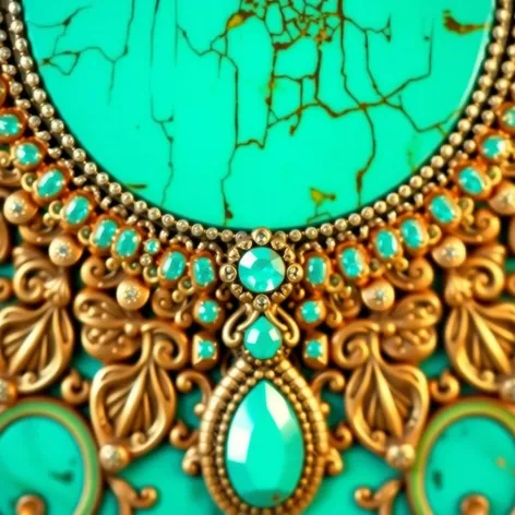 turquoise painting metal jewelry