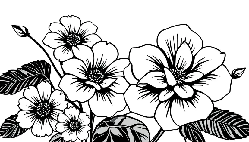 black and white flower