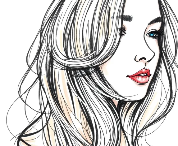 women's hair sketch