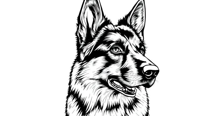 german shepherd lineart