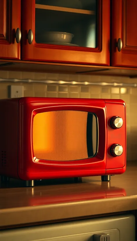 red microwave oven