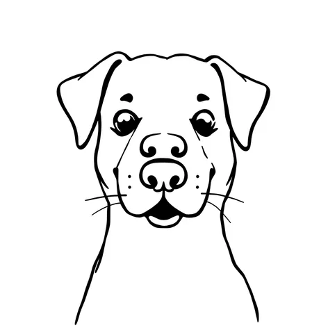 dog face line drawing