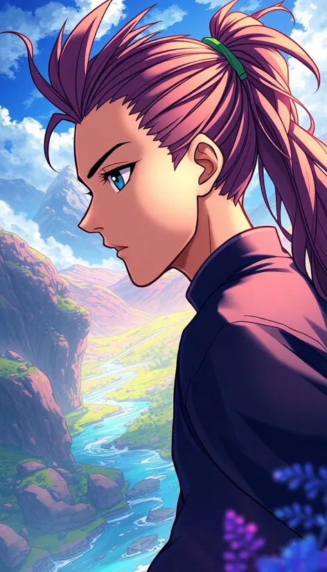 anime male ponytail