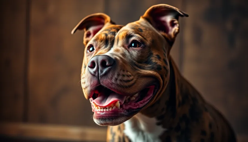 brindle pitbull dog