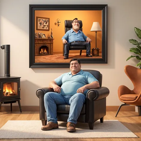 Large Peruvian man sitting