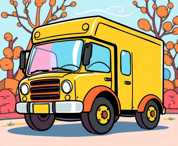 cartoon moving truck