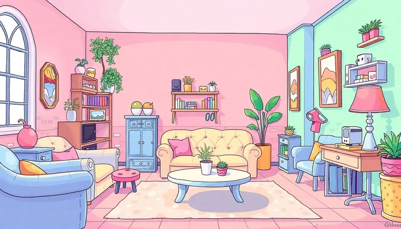 bright bedroom cartoon