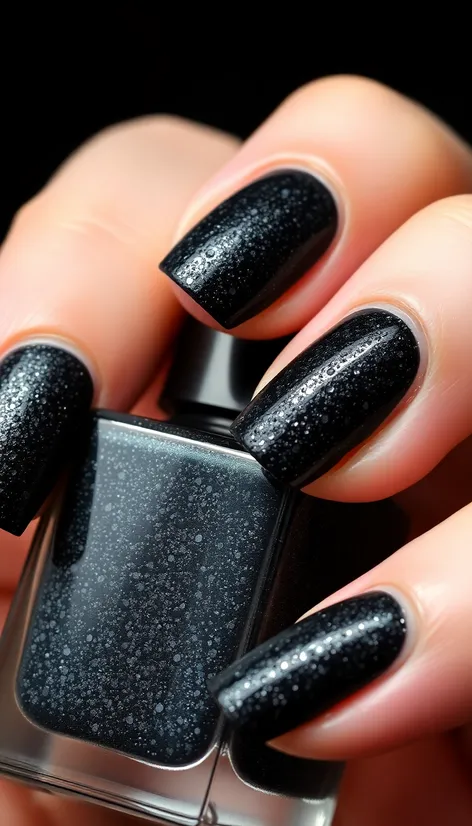 black glitter nail polish