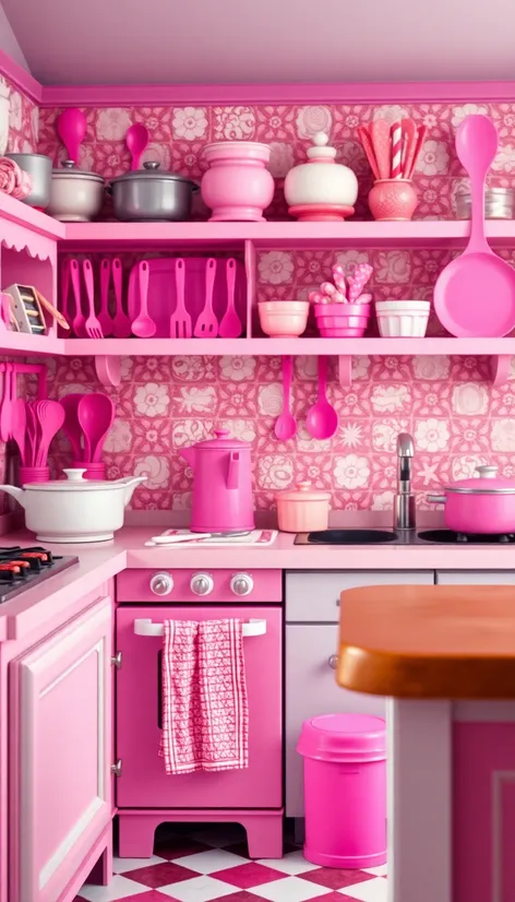 pink kitchen utensils