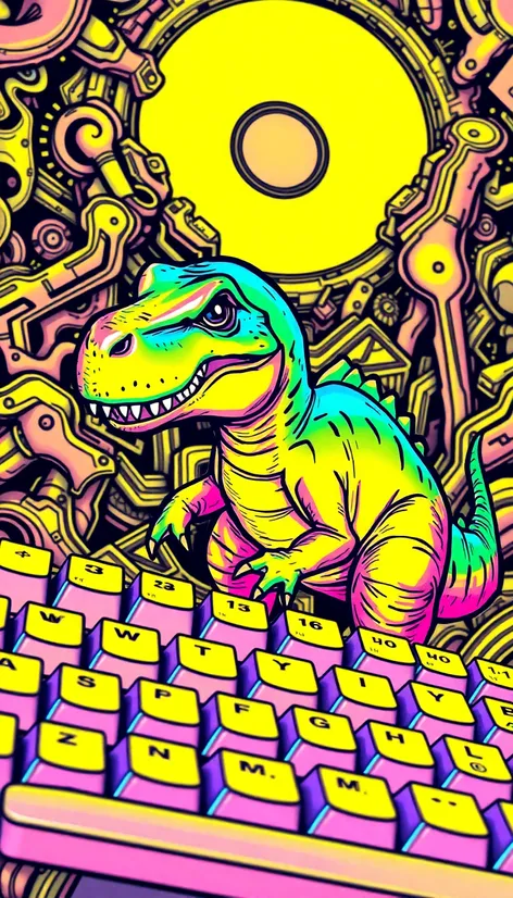 keyboard drawing dinosaur