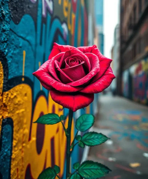 rose in graffiti