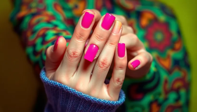 pink square nails