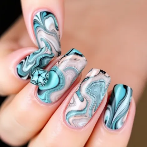 marble nail art