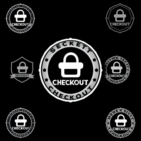 secure checkout badges black