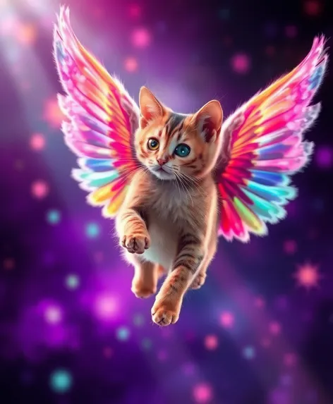 rainbow flying cat