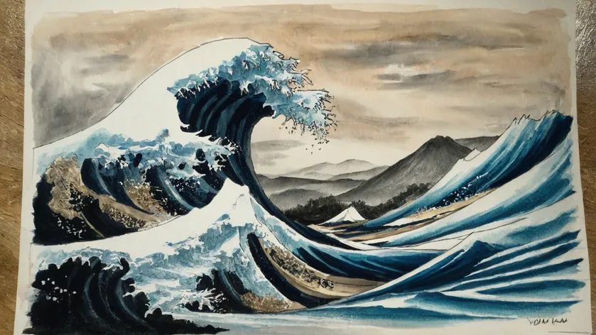 tsunami drawing