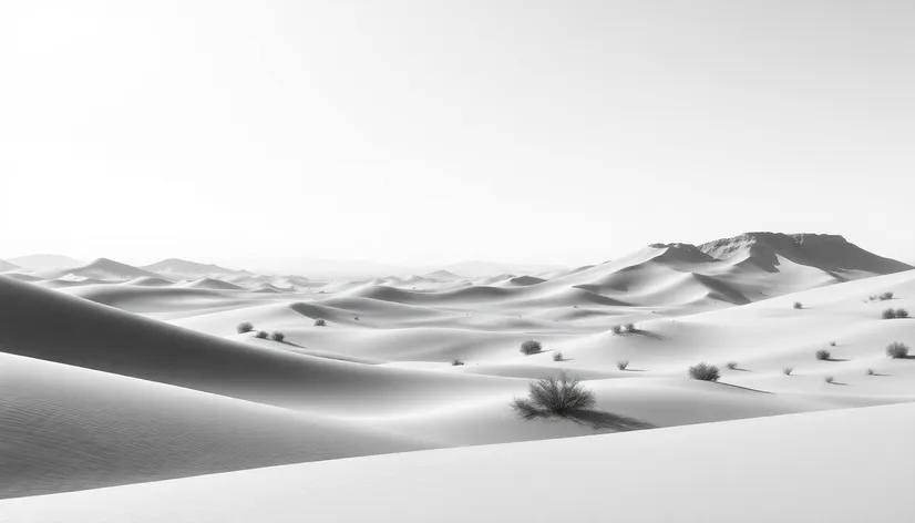 desert landscape black and