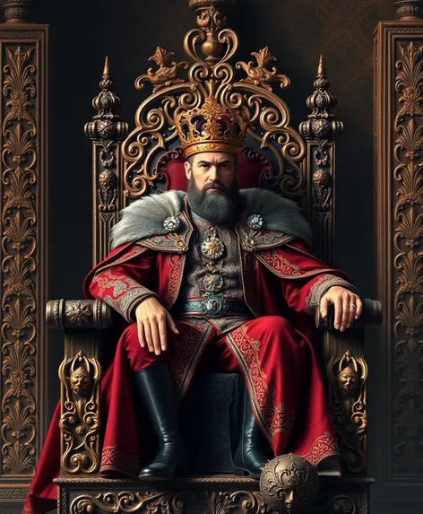 king sitting on throne