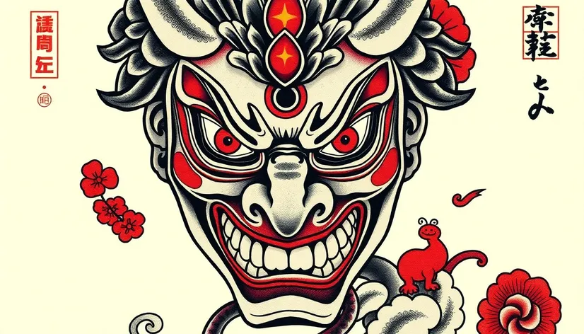 mask tattoo japanese