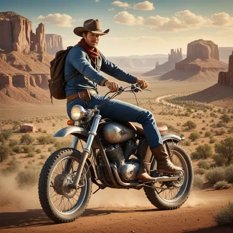 cowboy riding bike