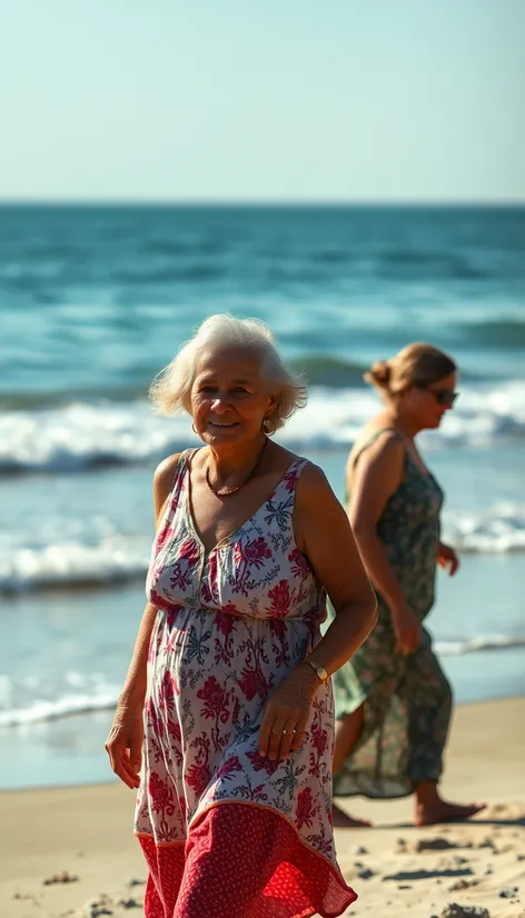 old women on beach