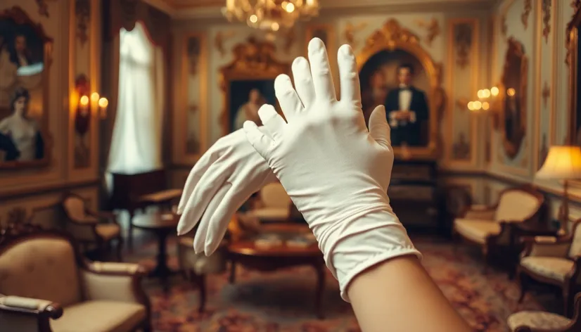 white silk gloves