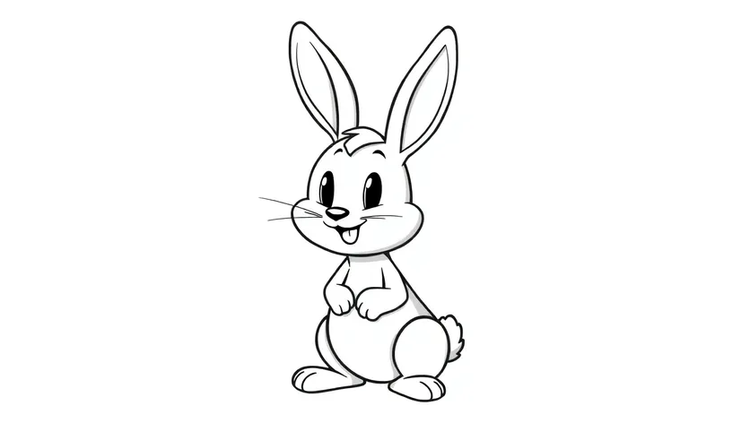 rabbit cartoon black and