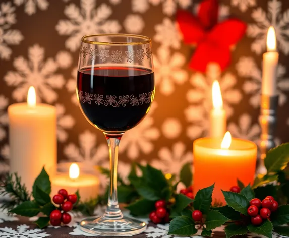 christmas wine glass