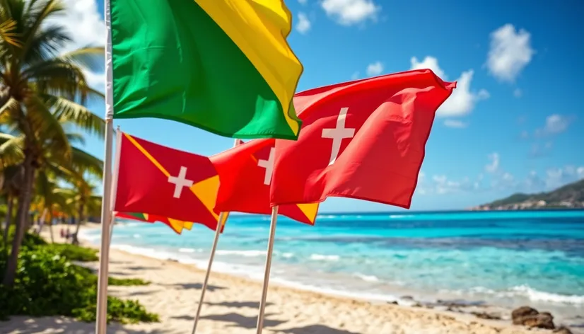 barbados caribbean flags