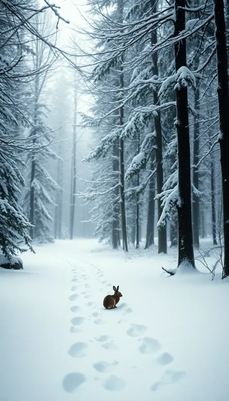 snow rabbit tracks