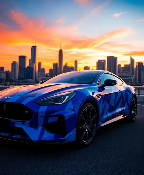 blue car wrap