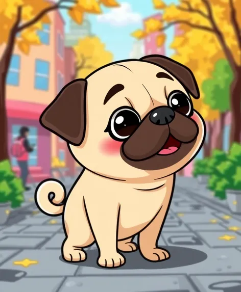 pug cartoon character