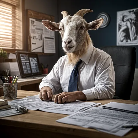 goat working on spreadsheet