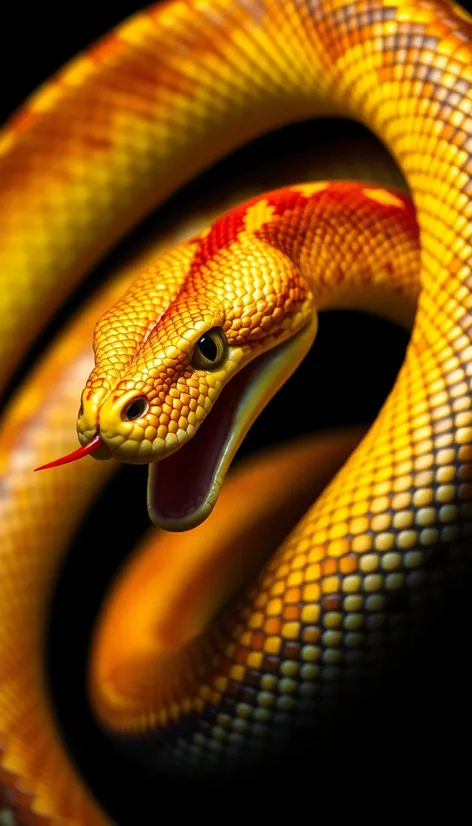 coiled snake in attack