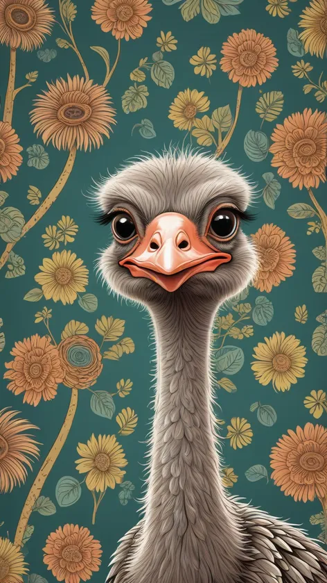 cartoon ostrich