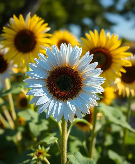 blue sunflowers