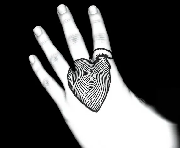 fingerprint heart tattoo