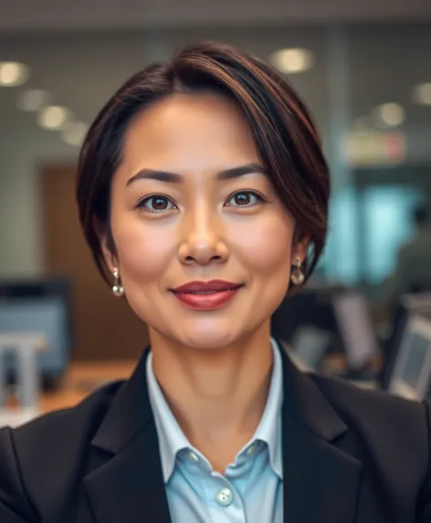 blurry office background headshot