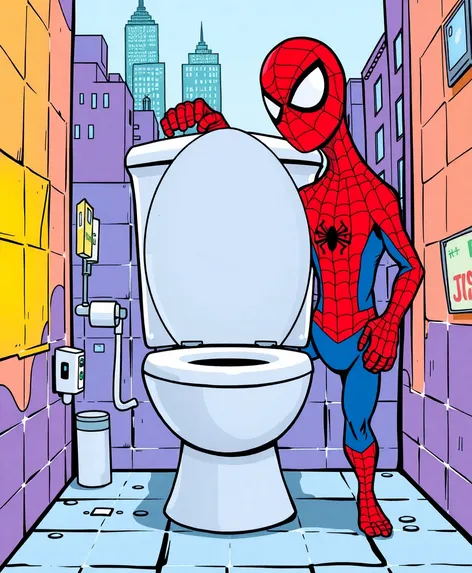 spiderman on the toilet