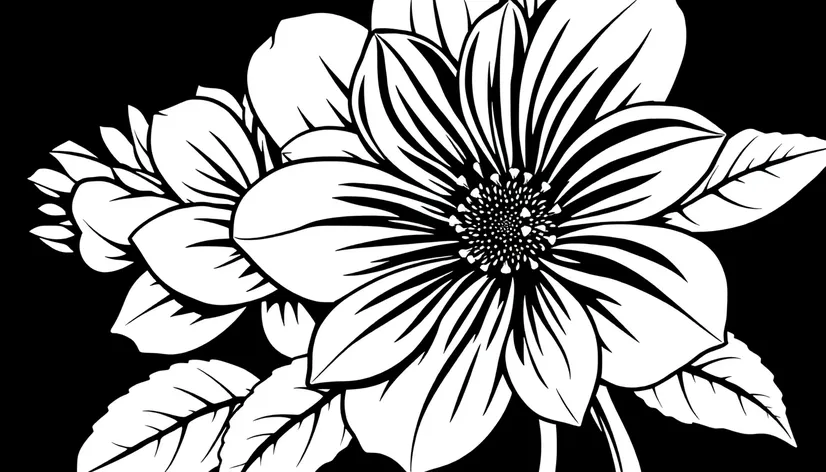 black and white flower