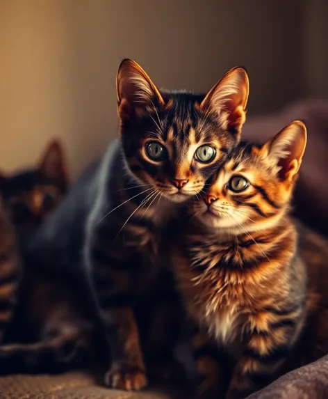 tabby and tortoiseshell cats