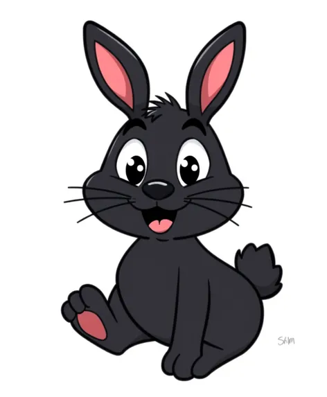 black cartoon rabbit