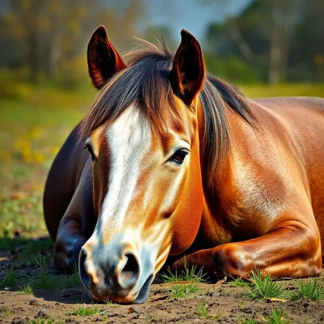 horse lying down