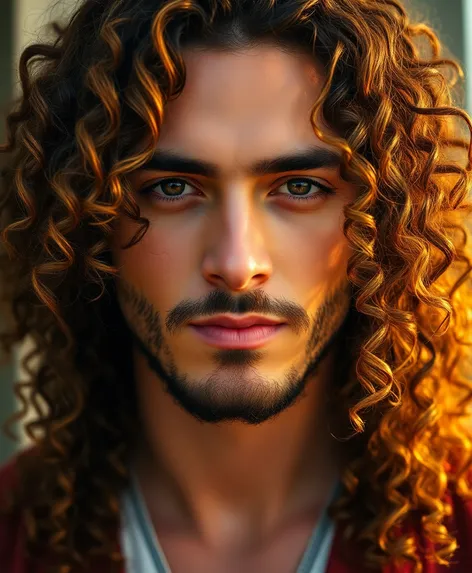 mens long curly