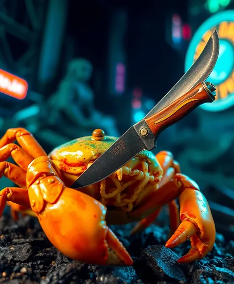 crab with knife