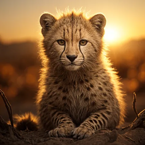 A young cheetah, after