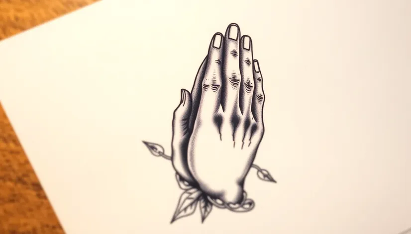 praying hands tattoo drawing