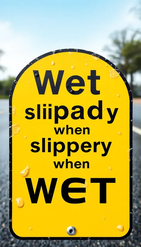 slippery when wet road